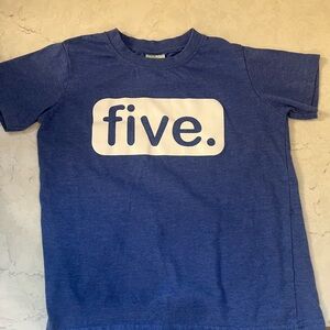 3 for $10 - Blue “Five” T-Shirt